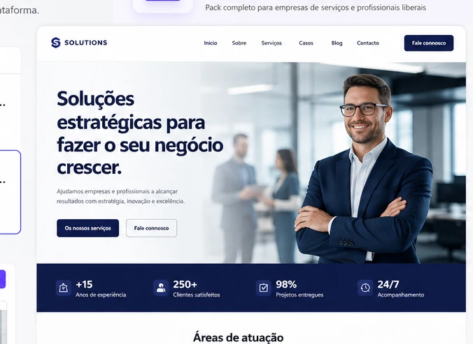Pré-visualização do Pack Serviços Profissionais